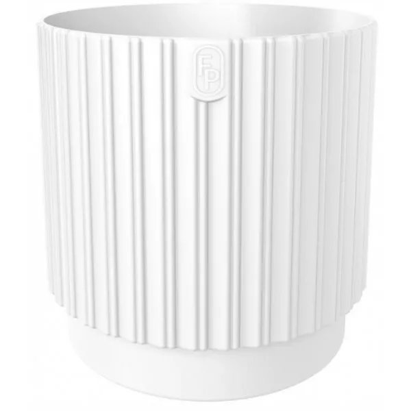 Kvetináč Mika Cyli Petit Eco Wood 14 biely