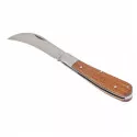 Záhradný zatvárací nôž, 170 mm, zahnutá čepeľ, drevená rukoväť