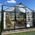 Skleník ROA Luxury EHLB 2.5, oranžériového typu, z žiarovo pozinkovanej ocele a plného polykarbonátu, číry a odolný