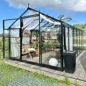 Skleník ROA Luxury EHLB 2.5, oranžériového typu, z žiarovo pozinkovanej ocele a plného polykarbonátu, číry a odolný