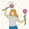 Plácačka na muchy Flower Power 47 cm