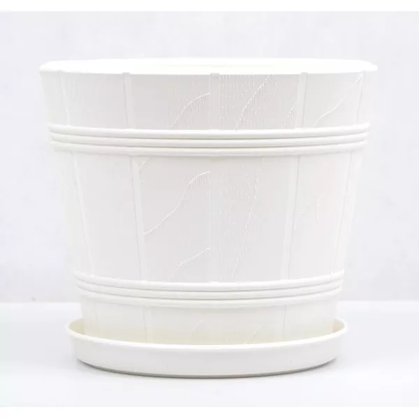Kvetináč s podmiskou Elba 19 cm biely