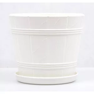 Kvetináč s podmiskou Elba 22 cm biely
