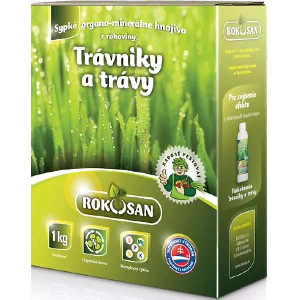 Organické tuhé hnojivo na trávniky a okrasné trávy Rokosan